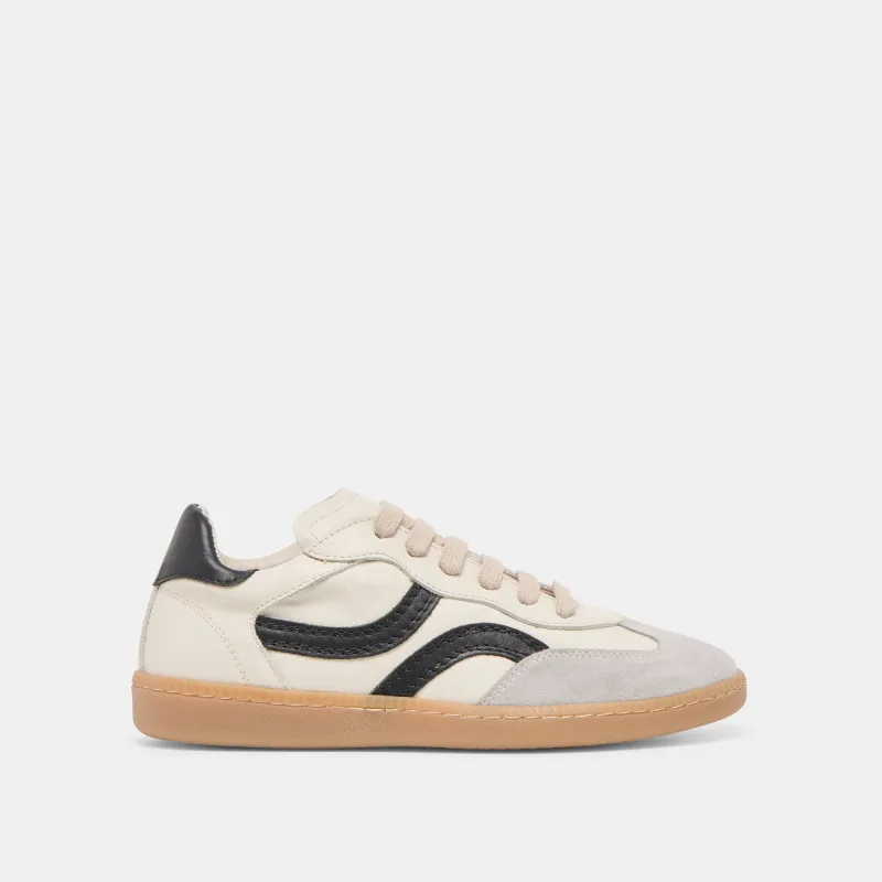 REBEL SNEAKERS WHITE BLACK LEATHER sold by Dolce Vita