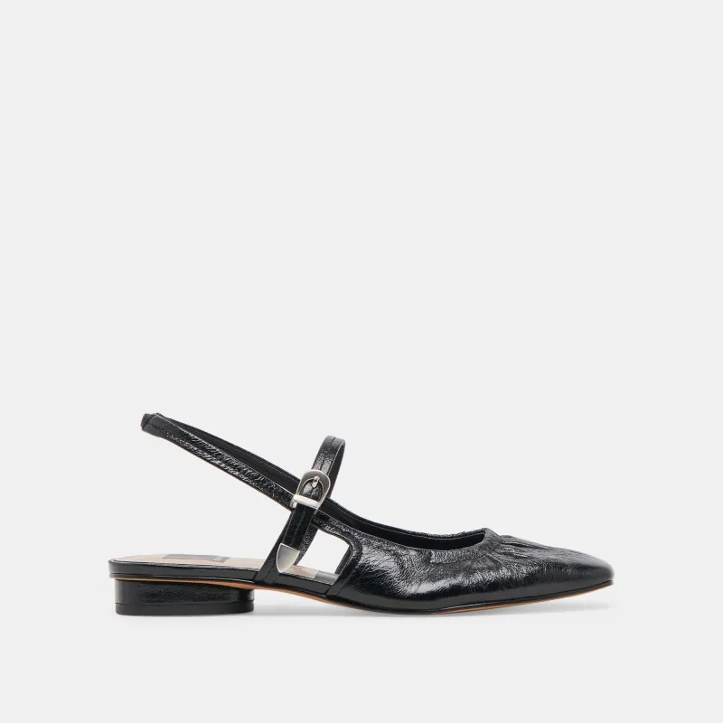 RIANNE FLATS MIDNIGHT CRINKLE PATENT - re:vita sold by Dolce Vita