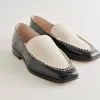 BENY WIDE FLATS WHITE BLACK CRINKLE PATENT - re:vita sold by Dolce Vita