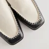 BENY WIDE FLATS WHITE BLACK CRINKLE PATENT - re:vita sold by Dolce Vita
