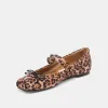 GIBSEN BALLET FLATS DK LEOPARD SATIN sold by Dolce Vita