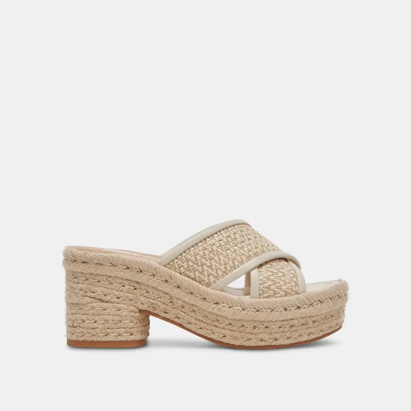 ELDORA HEELS NATURAL WHITE RAFFIA - re:vita sold by Dolce Vita