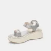 DEBRA SANDALS SILVER DISTRESSED LEATHER - re:vita sold by Dolce Vita