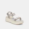 DEBRA SANDALS SILVER DISTRESSED LEATHER - re:vita sold by Dolce Vita