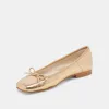 ANISA BALLET FLATS GOLD DISTRESSED LEATHER - re:vita sold by Dolce Vita