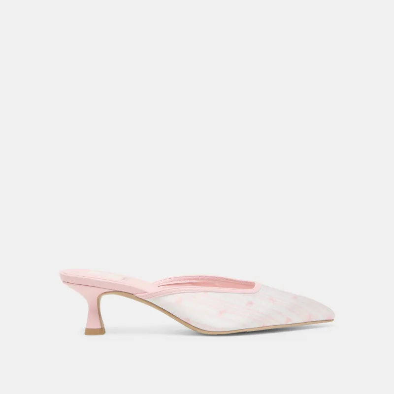 CLEO X BYRDIE GOLF WIDE HEELS PINK FLORAL SATIN sold by Dolce Vita