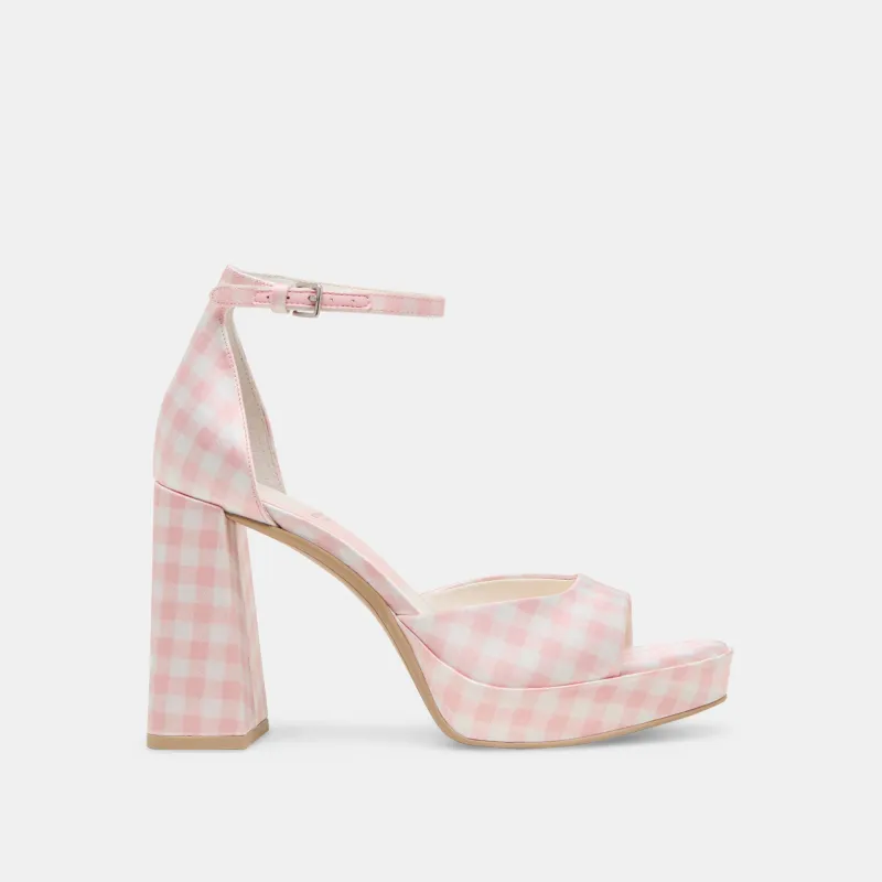 PANDRO X BYRDIE GOLF HEELS PINK PLAID GINGHAM made by Dolce Vita