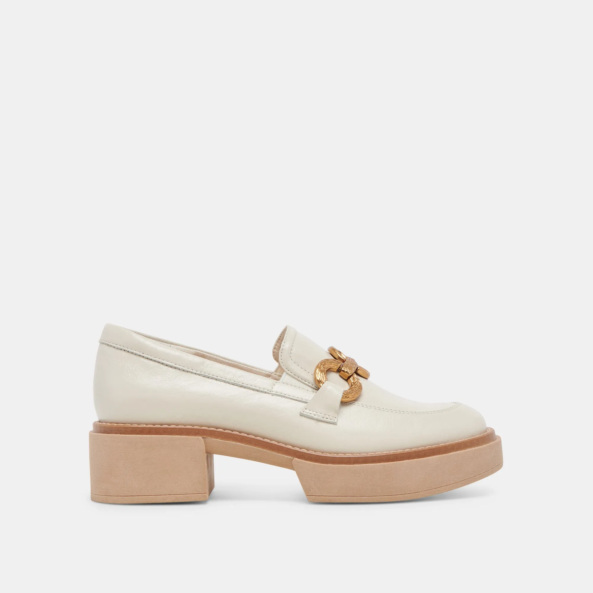 SHEENA LOAFERS IVORY CRINKLE PATENT - re:vita sold by Dolce Vita