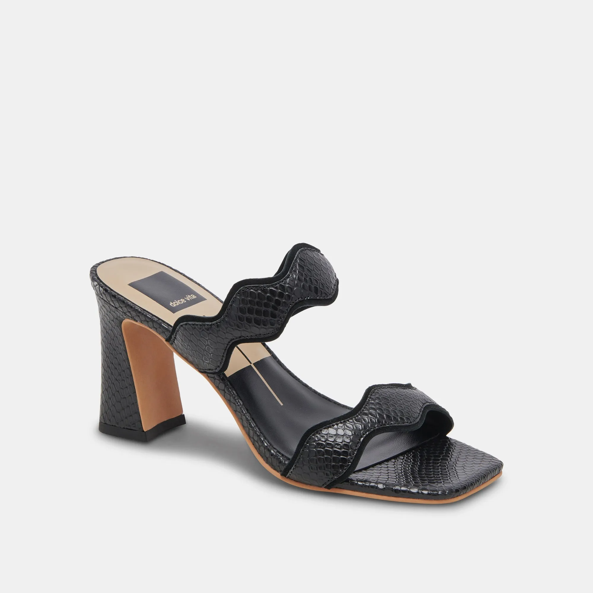 ILVA WIDE HEELS ONYX EMBOSSED LEATHER - re:vita sold by Dolce Vita product image thumbnail 2