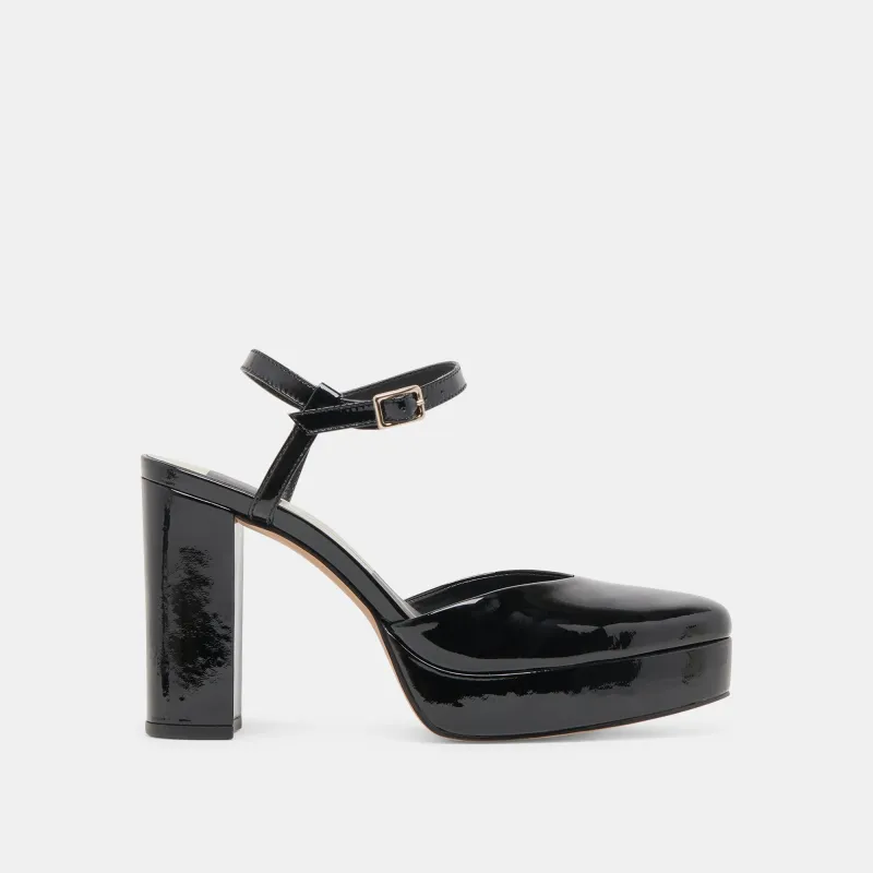 CLAUD HEELS MIDNIGHT PATENT LEATHER - re:vita sold by Dolce Vita
