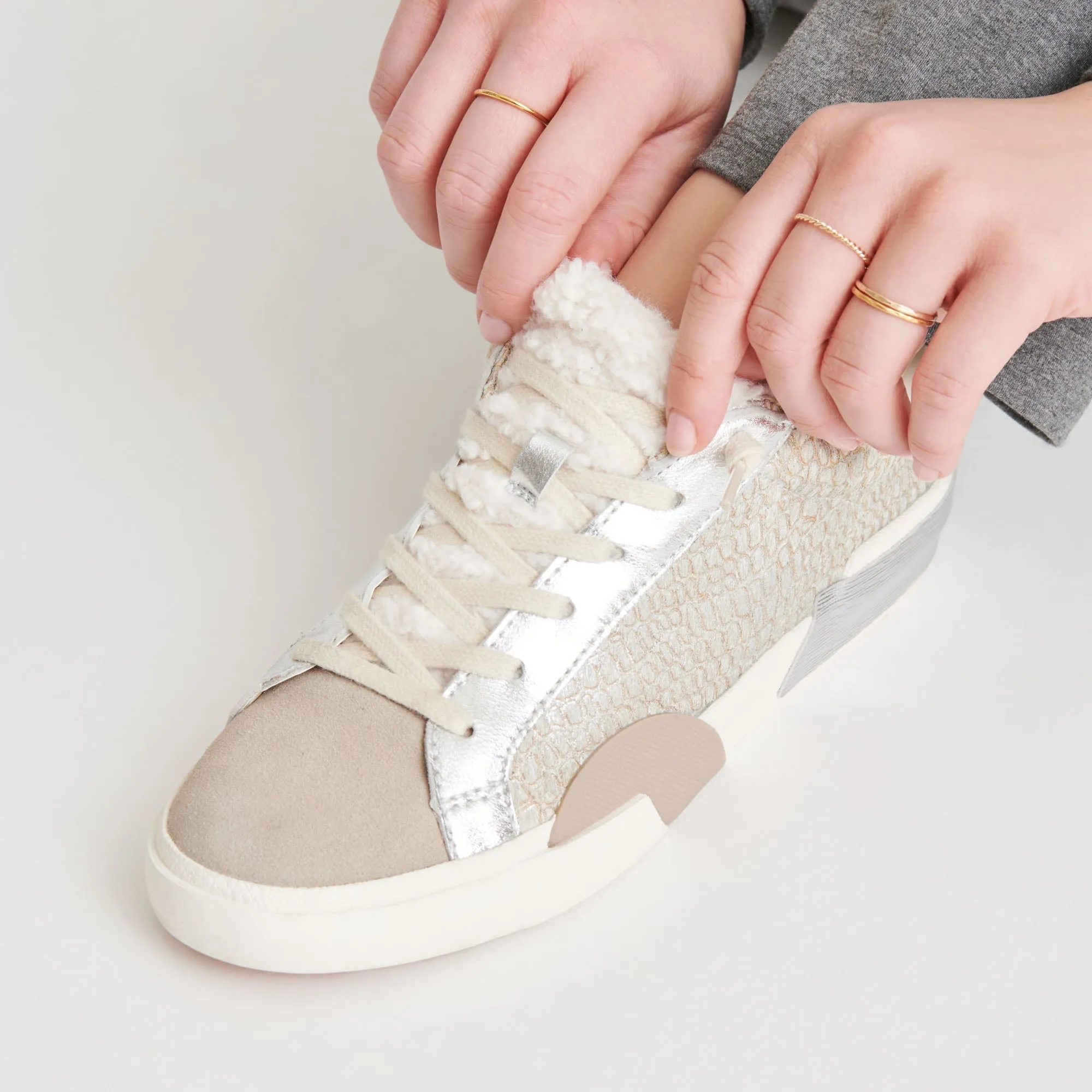 ZINA PLUSH SNEAKERS STONE CALF HAIR - re:vita sold by Dolce Vita product image thumbnail 4