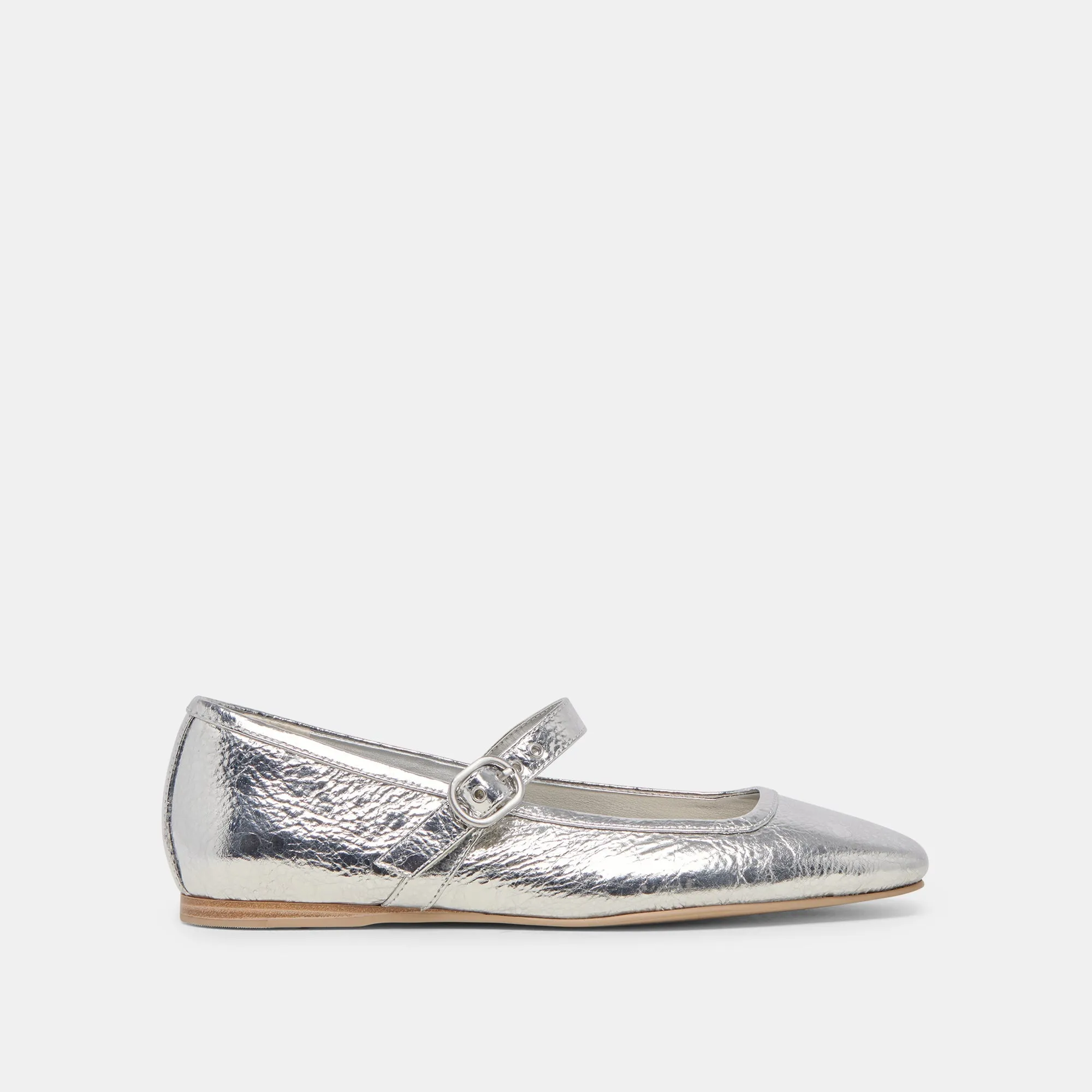 RODNI BALLET FLATS SILVER DISTRESSED LEATHER - re:vita sold by Dolce Vita