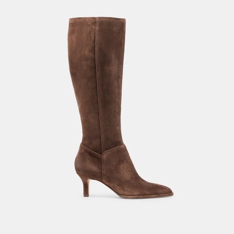 ALDY BOOTS DK BROWN SUEDE sold by Dolce Vita