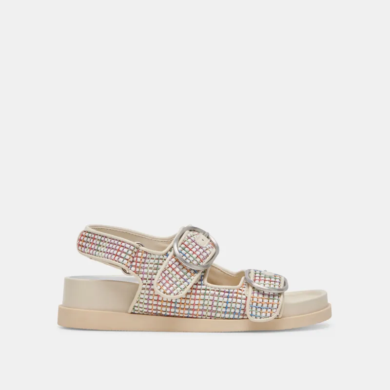 STARLA PRIDE SANDALS WHITE MULTI RAFFIA sold by Dolce Vita