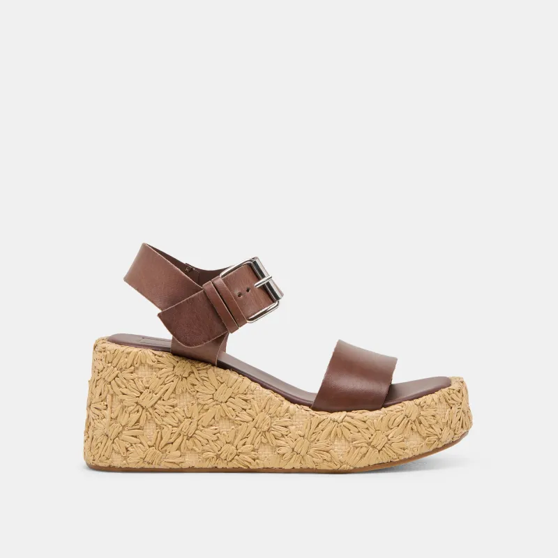 AURI WEDGES DK BROWN LEATHER sold by Dolce Vita