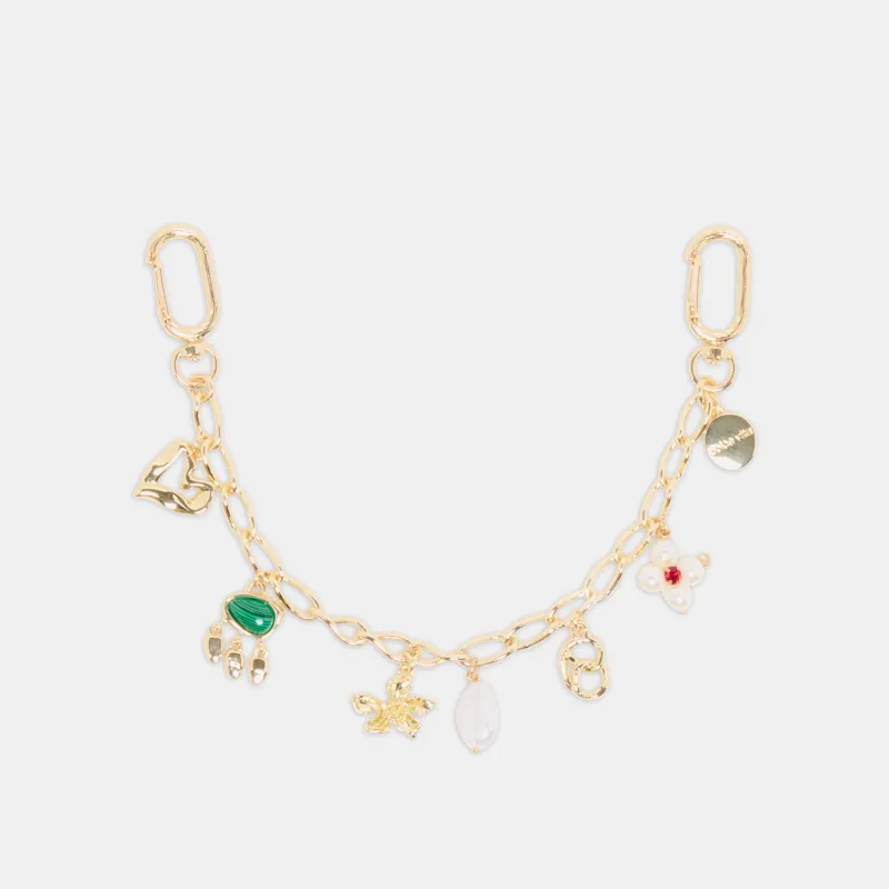 PEARL CHAIN BAG CHARM GOLD PEARL sold by Dolce Vita