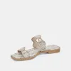 ILVA SANDALS GREY WHITE EMBOSSED LEATHER - re:vita sold by Dolce Vita