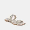 ILVA SANDALS GREY WHITE EMBOSSED LEATHER - re:vita sold by Dolce Vita