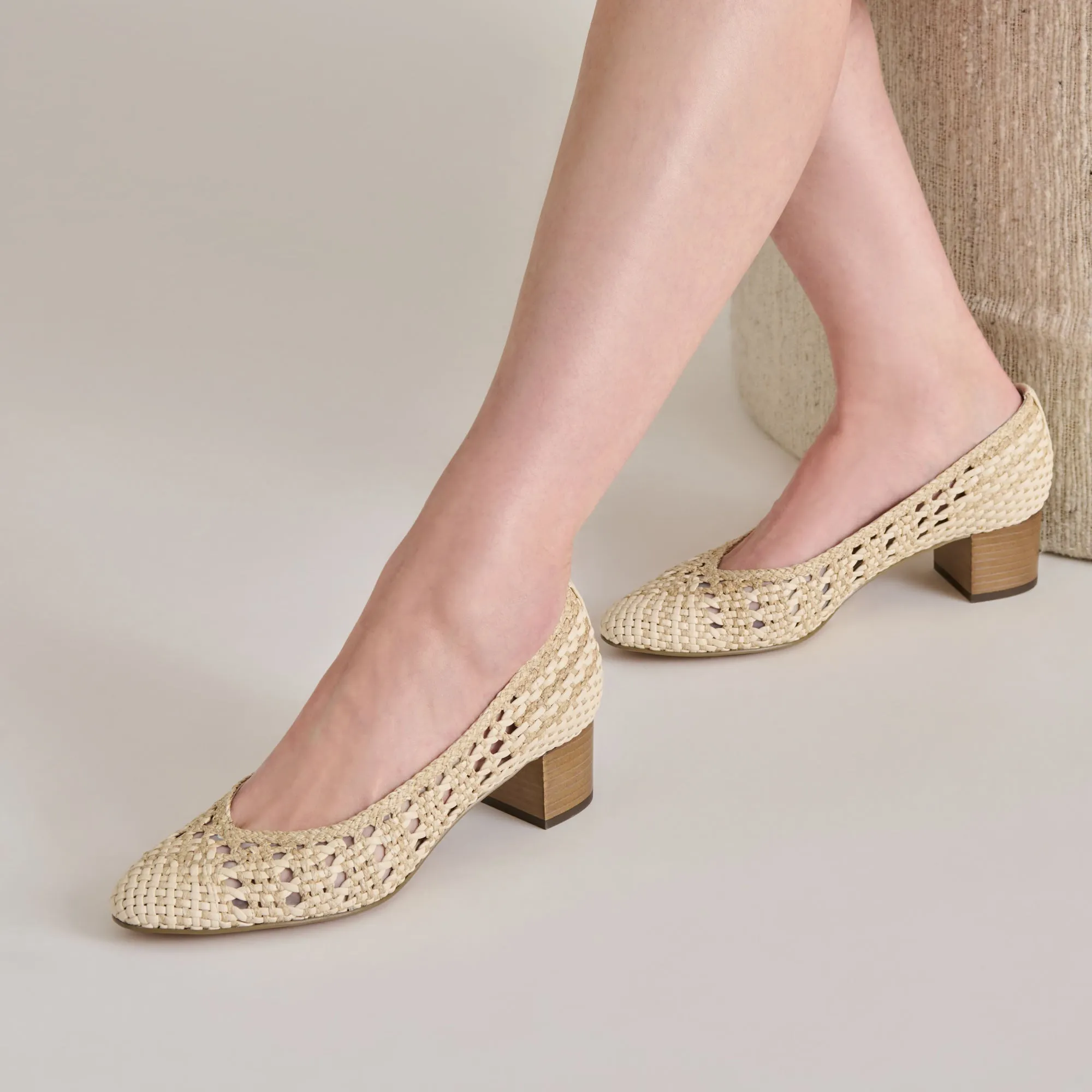 LULA HEELS IVORY MULTI WOVEN RAFFIA - re:vita sold by Dolce Vita product image thumbnail 2