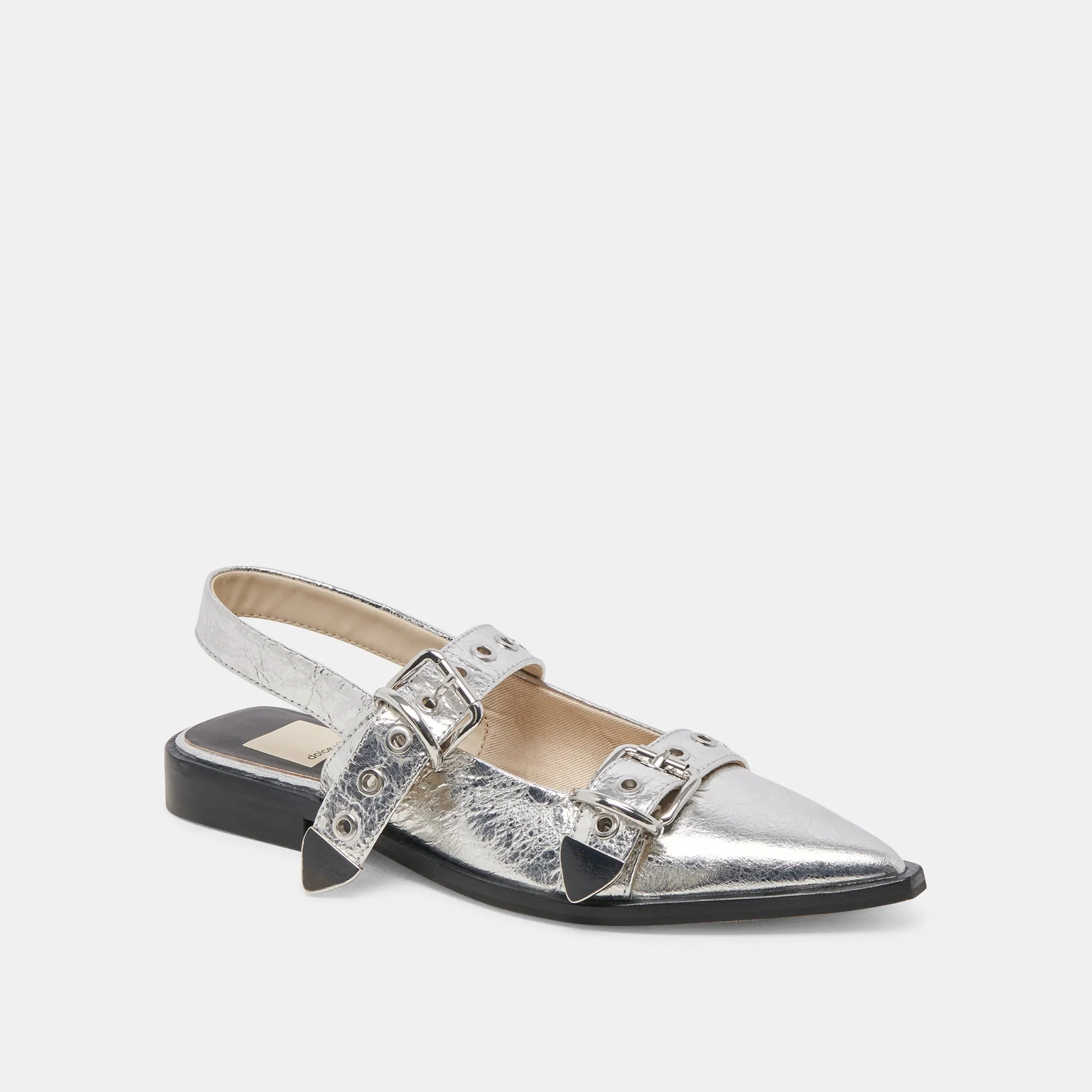 LABELL FLATS SILVER DISTRESSED LEATHER - re:vita sold by Dolce Vita product image thumbnail 3