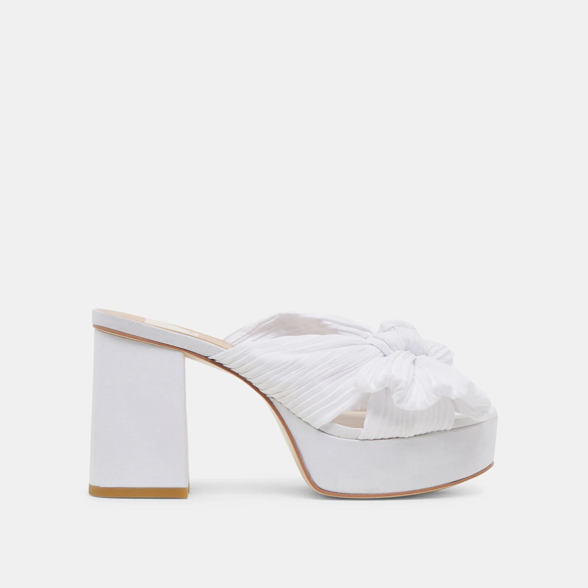 BLARE HEELS WHITE SATIN - re:vita sold by Dolce Vita