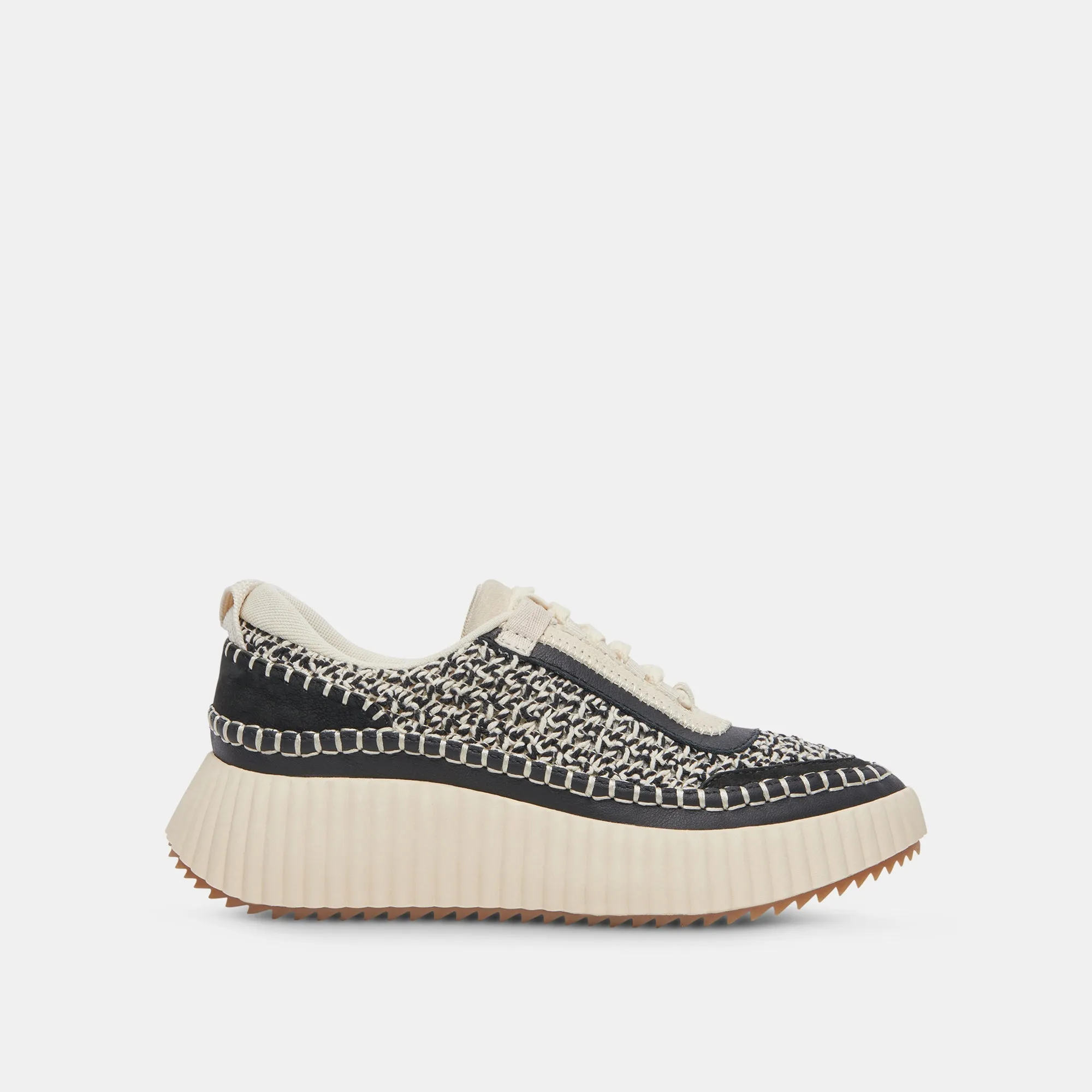 DOLEN SNEAKERS WHITE BLACK WOVEN - re:vita sold by Dolce Vita product image thumbnail 3