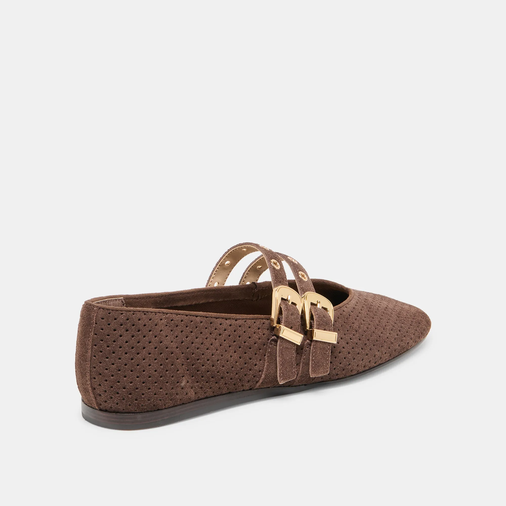 BAYLEE GROMMET BALLET FLATS DK BROWN PERFORATED SUEDE sold by Dolce Vita product image thumbnail 3