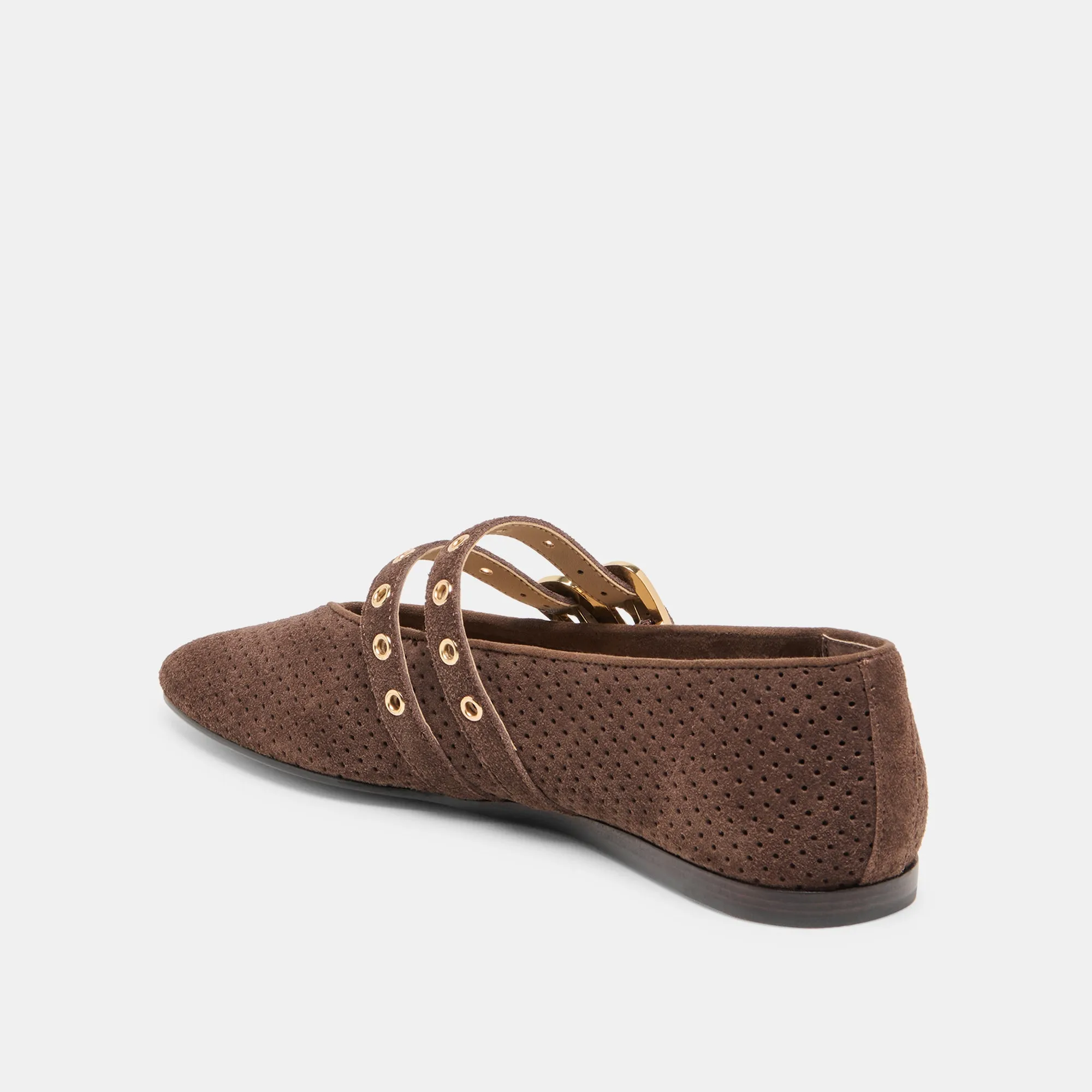 BAYLEE GROMMET BALLET FLATS DK BROWN PERFORATED SUEDE sold by Dolce Vita product image thumbnail 5