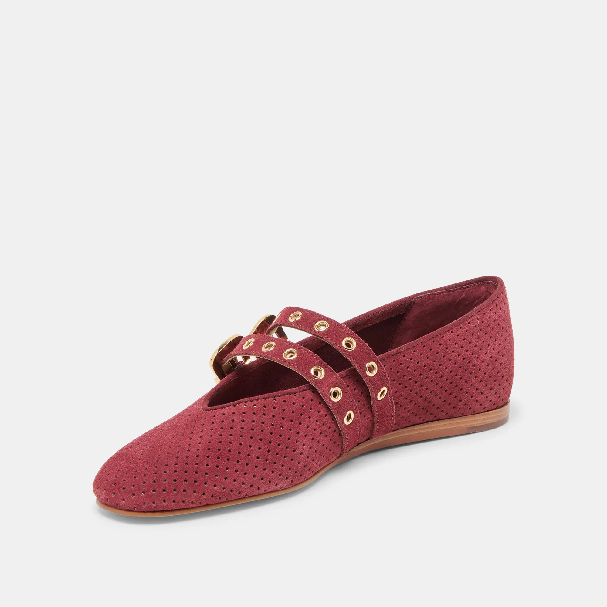 BAYLEE GROMMET BALLET FLATS OXBLOOD PERFORATED SUEDE sold by Dolce Vita product image thumbnail 4