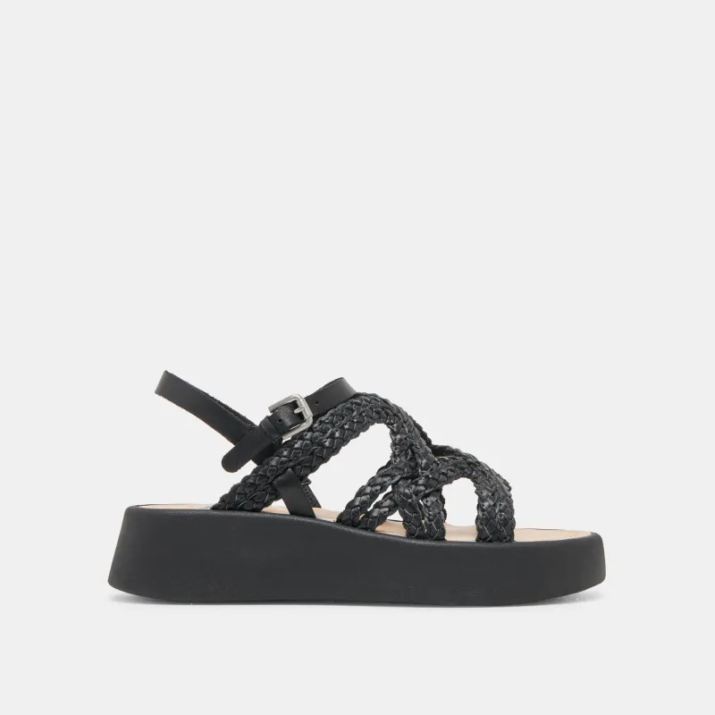 GATSBY SANDALS BLACK LEATHER - re:vita sold by Dolce Vita