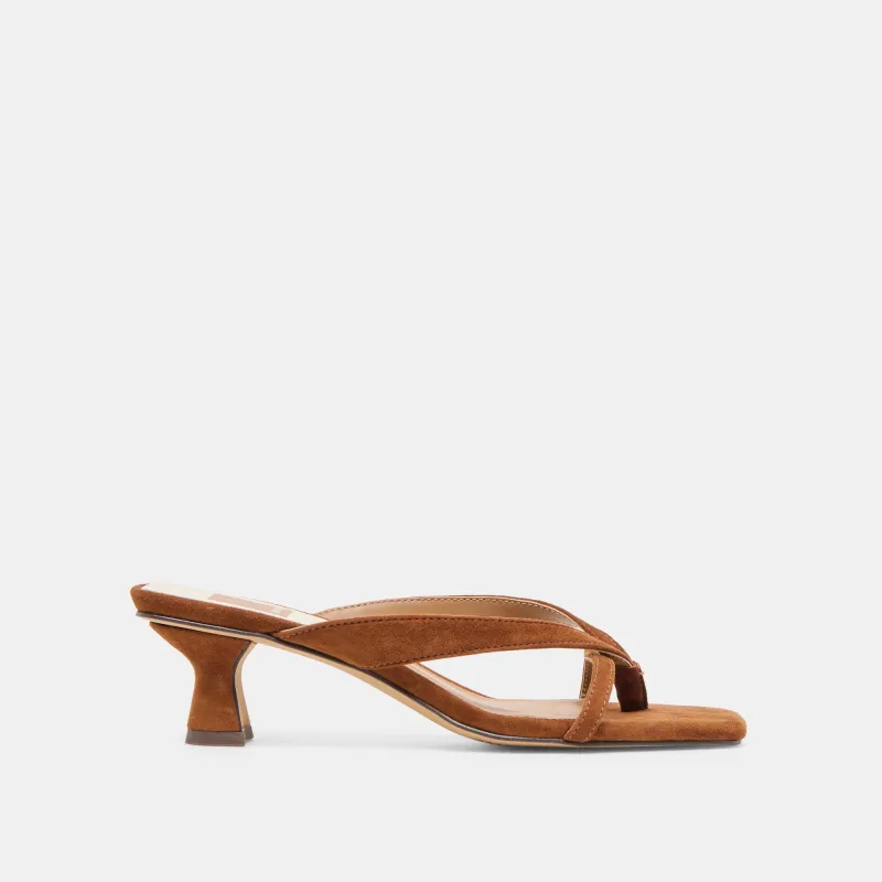 BREVEL HEELS DK BROWN SUEDE sold by Dolce Vita