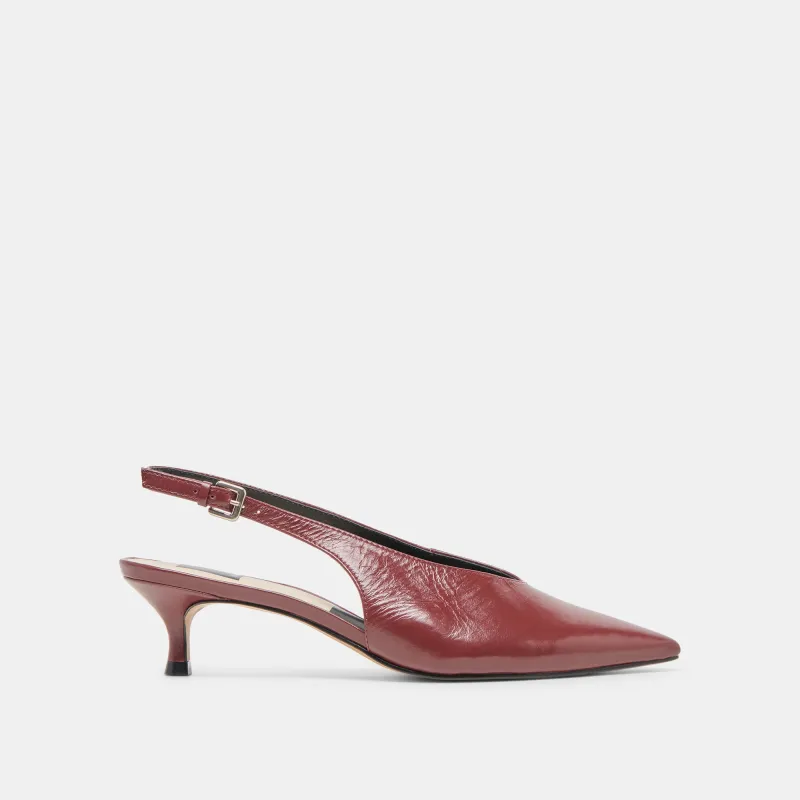 ALENNA HEELS OXBLOOD CRINKLE PATENT sold by Dolce Vita
