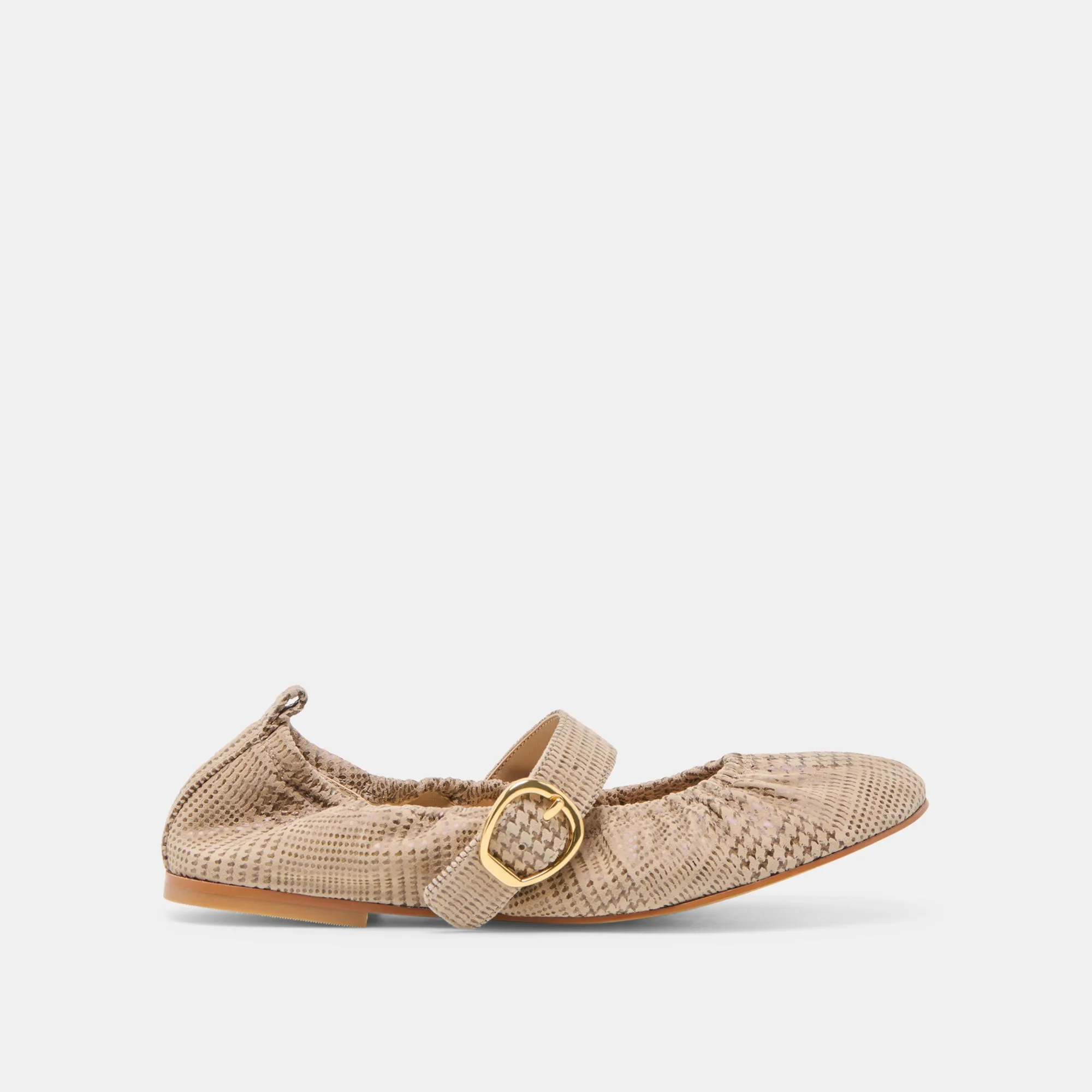 CAELY BALLET FLATS HERRINGBONE PRINTED SUEDE sold by Dolce Vita