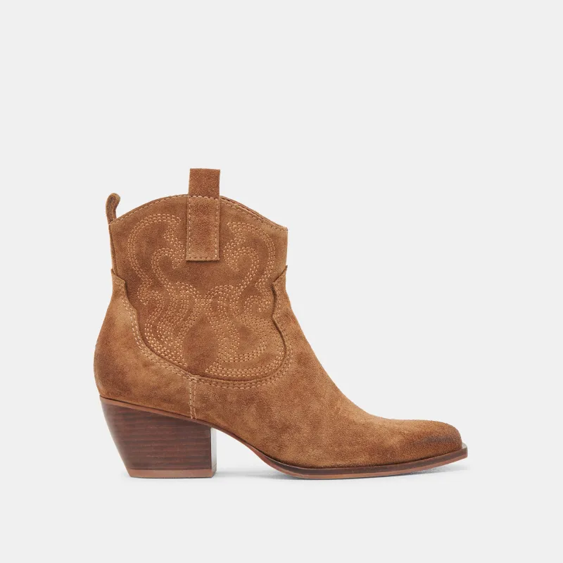 SHANIA BOOTIES BROWN SUEDE sold by Dolce Vita