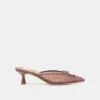 CLEO HEELS COGNAC PLAID MESH sold by Dolce Vita