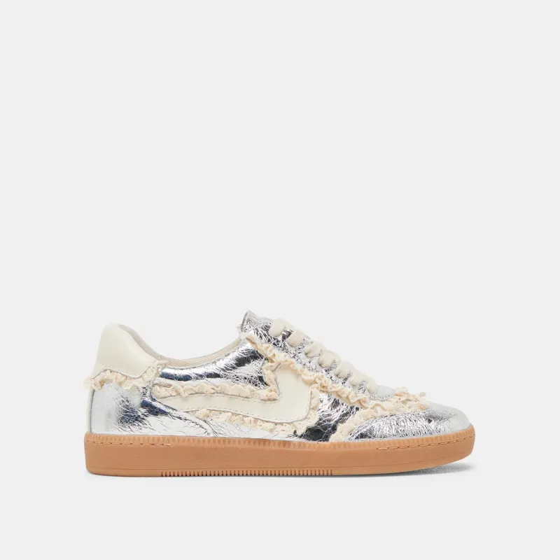 NOTICE LACE SNEAKERS SILVER DISTRESSED LEATHER - re:vita sold by Dolce Vita