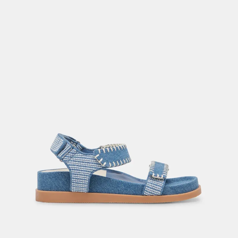SENORA SANDALS BLUE MULTI DENIM - re:vita sold by Dolce Vita