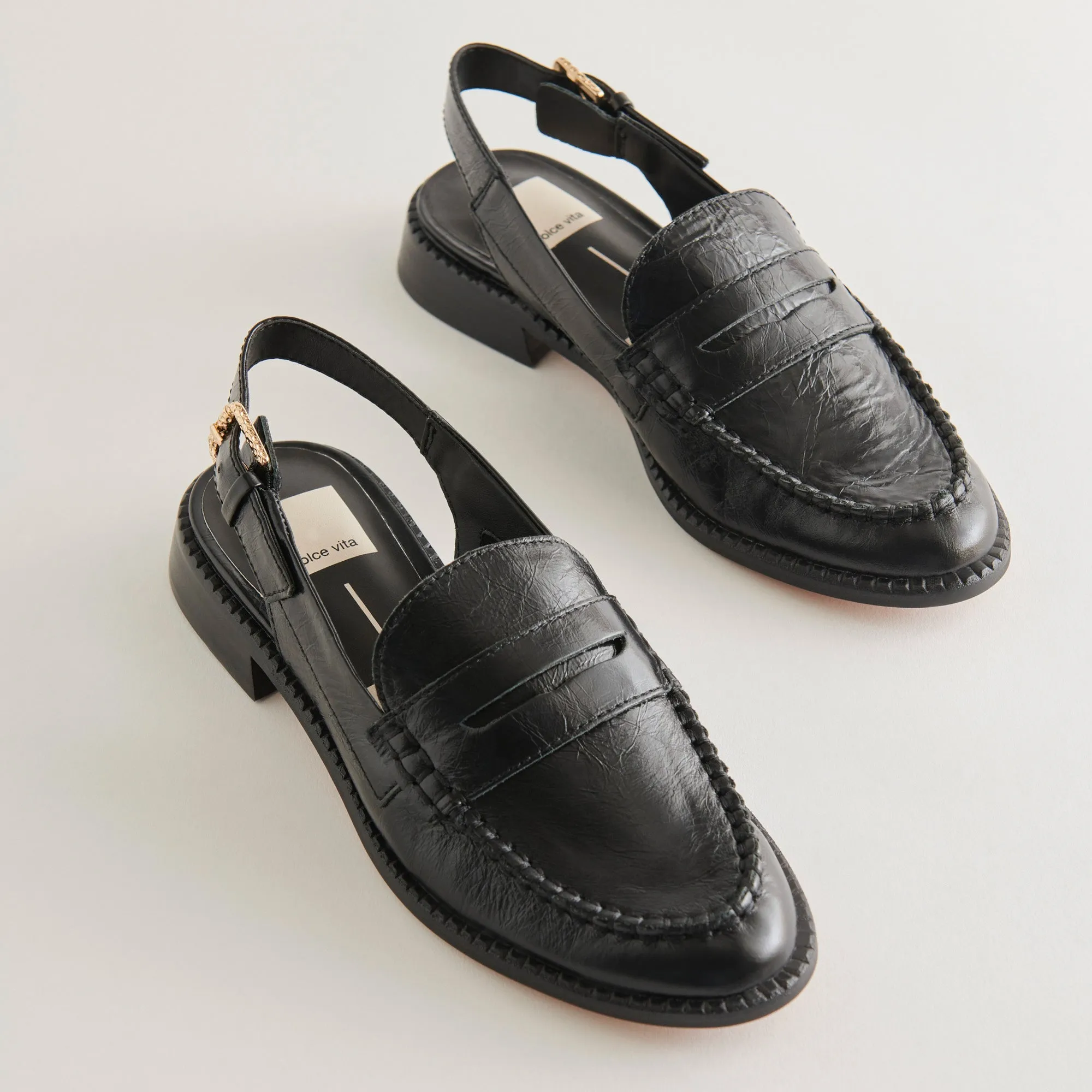 HARDI LOAFERS MIDNIGHT CRINKLE PATENT - re:vita sold by Dolce Vita