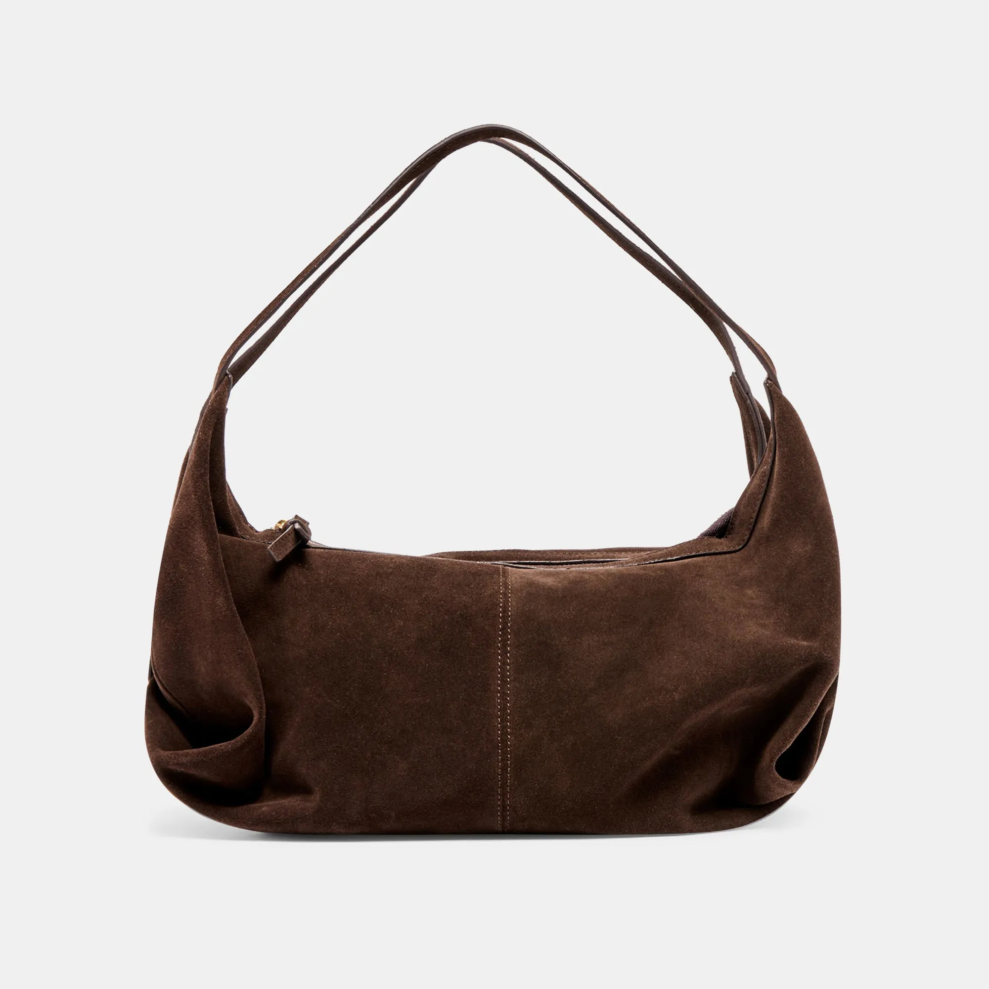 BILLY SHOULDER BAG CHOCOLATE SUEDE sold by Dolce Vita