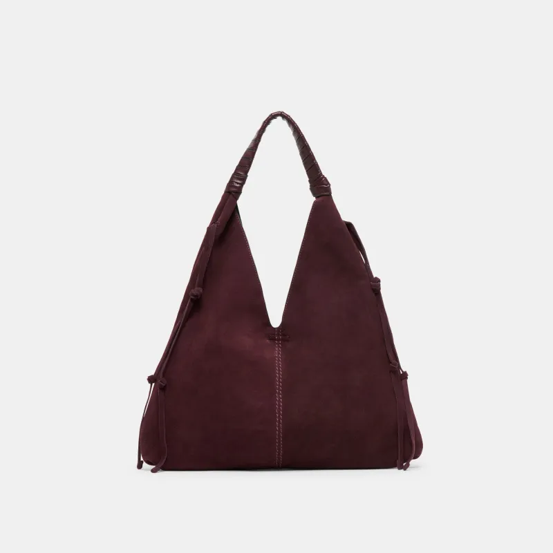 MERRICK TOTE BURGUNDY SUEDE sold by Dolce Vita