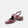PATZY HEELS OXBLOOD EMBOSSED LEATHER sold by Dolce Vita