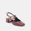 PATZY HEELS OXBLOOD EMBOSSED LEATHER sold by Dolce Vita