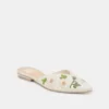 ELM FLATS WHITE FLORAL RAFFIA - re:vita sold by Dolce Vita