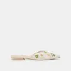 ELM FLATS WHITE FLORAL RAFFIA - re:vita sold by Dolce Vita