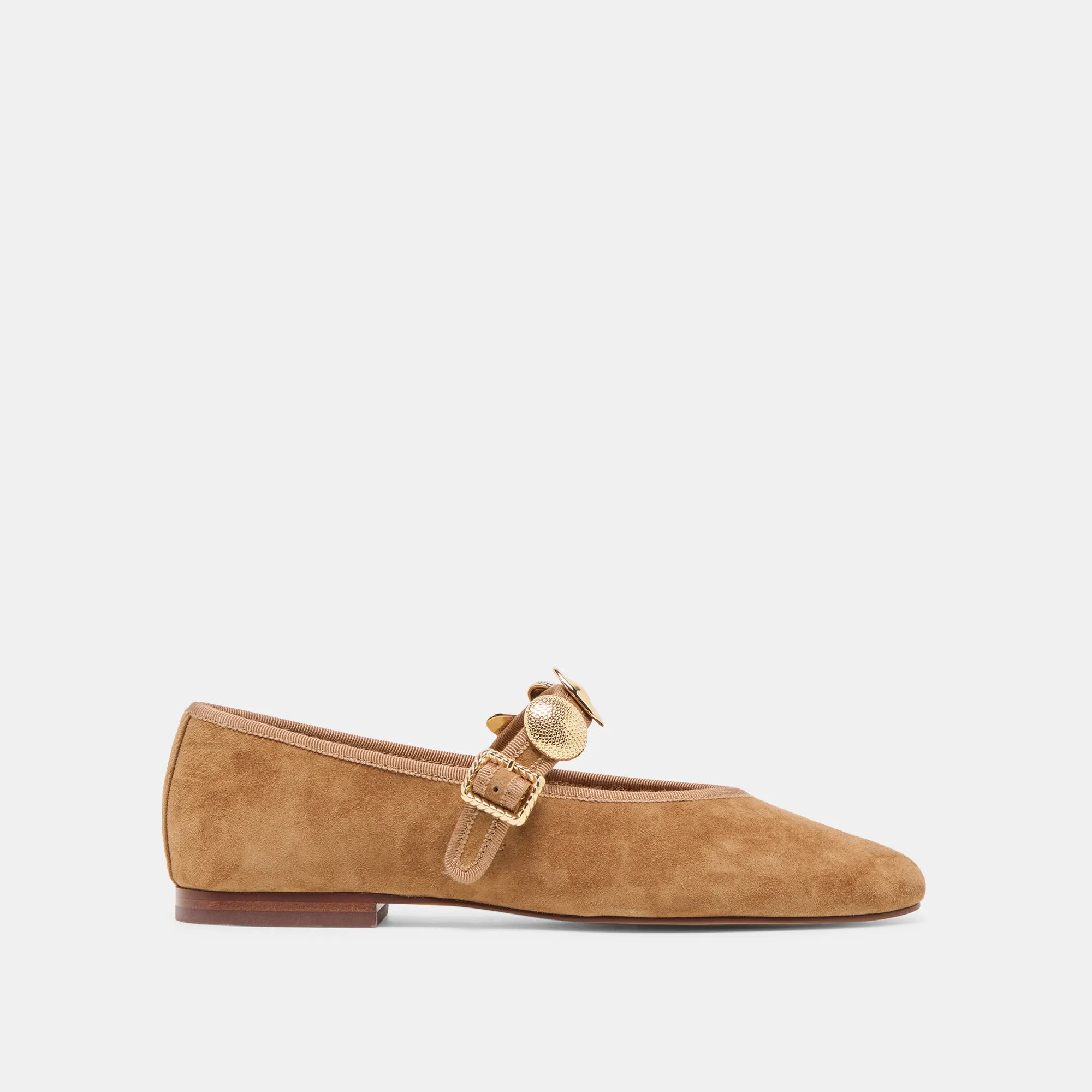 RELAN BALLET FLATS LT BROWN SUEDE sold by Dolce Vita