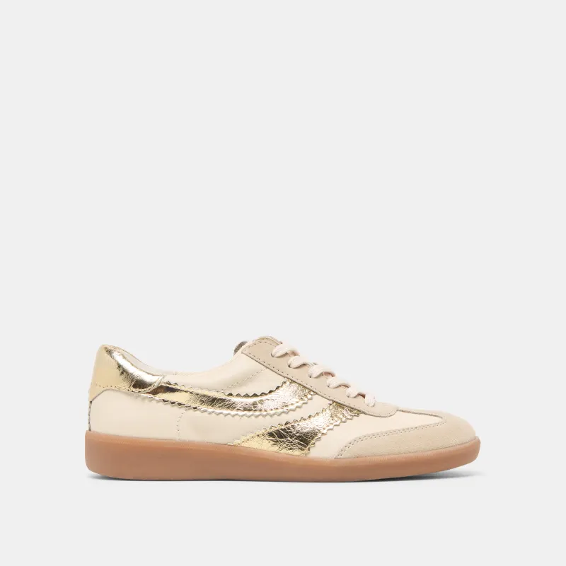 MERIT SNEAKERS WHITE GOLD LEATHER sold by Dolce Vita