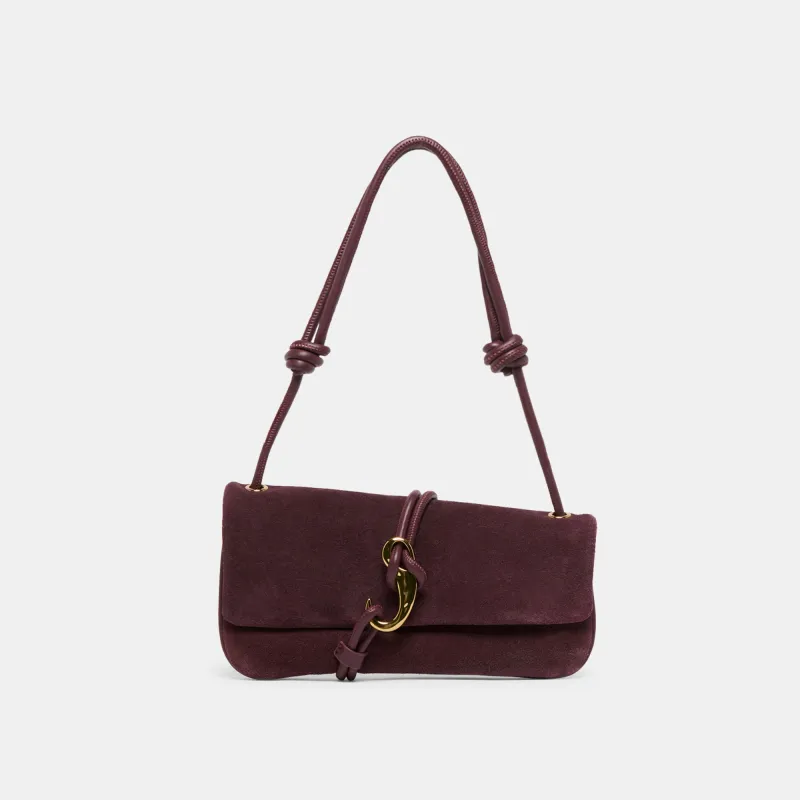 ALICE SHOULDER BAG BURGUNDY SUEDE sold by Dolce Vita