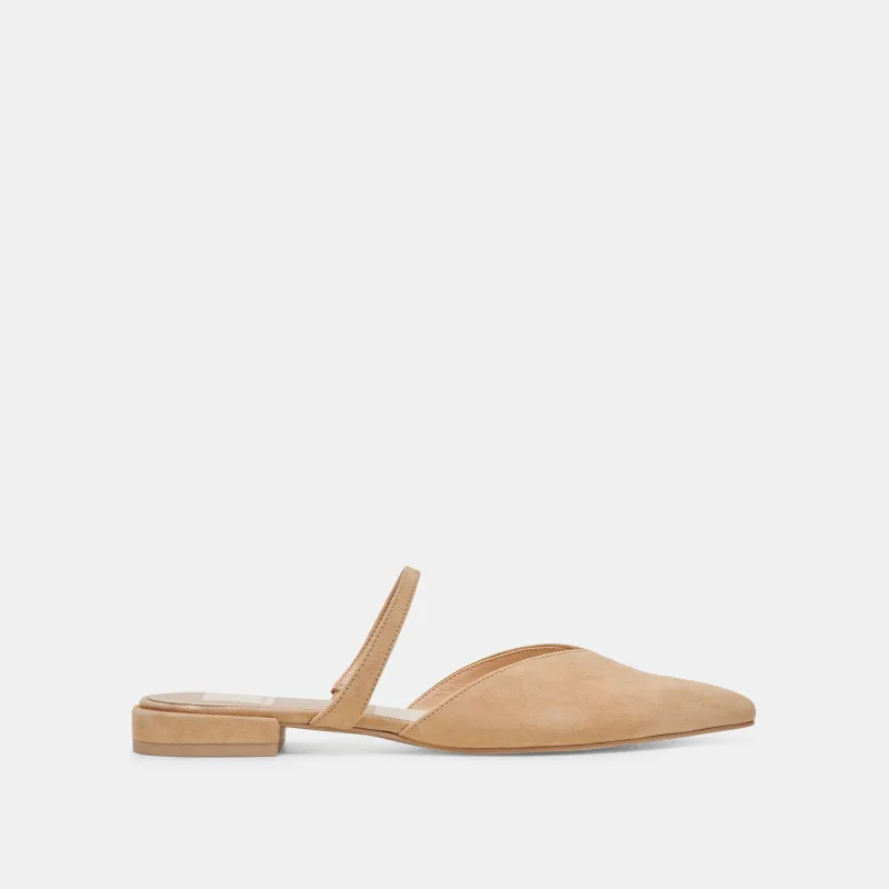 KANIKA WIDE FLATS TAN SUEDE - re:vita sold by Dolce Vita