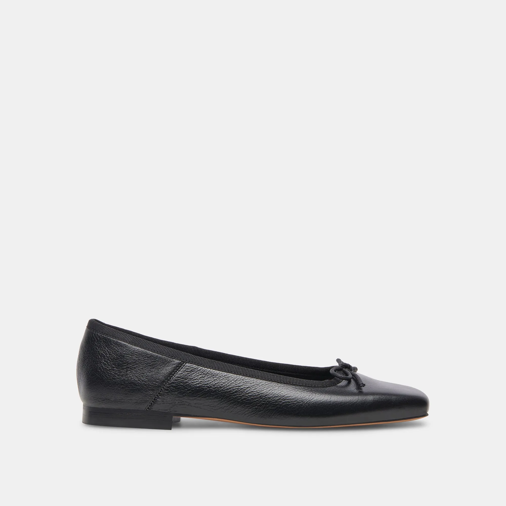 ANISA WIDE BALLET FLATS BLACK LEATHER sold by Dolce Vita