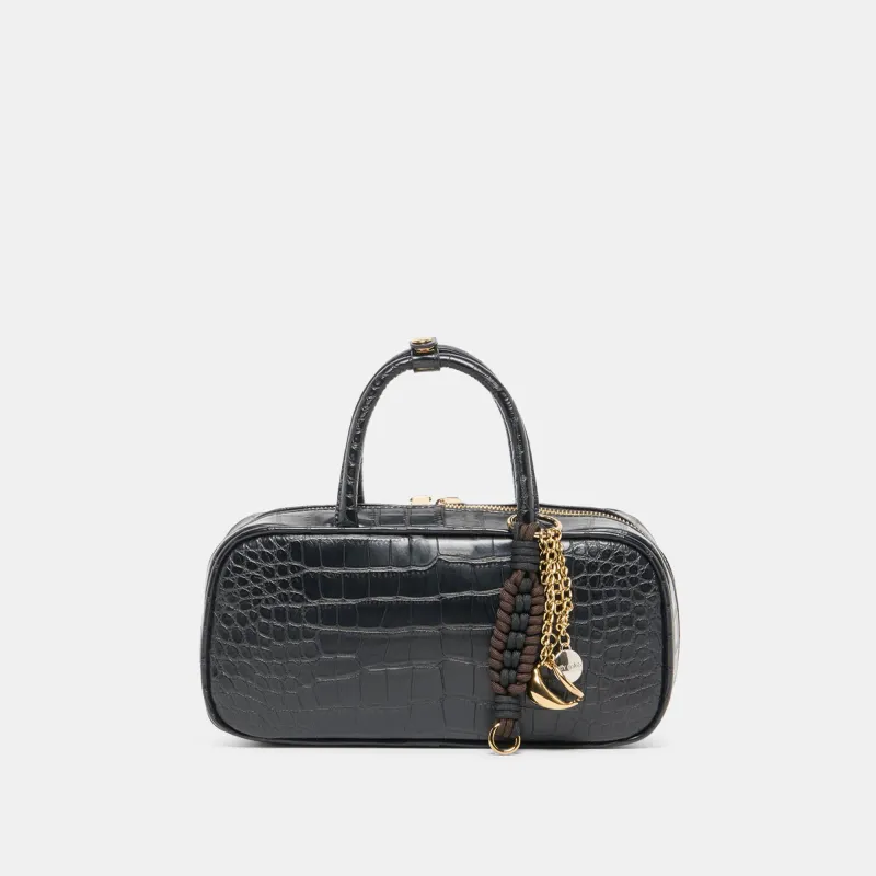 FLYN HANDBAG BLACK CROCO STELLA sold by Dolce Vita